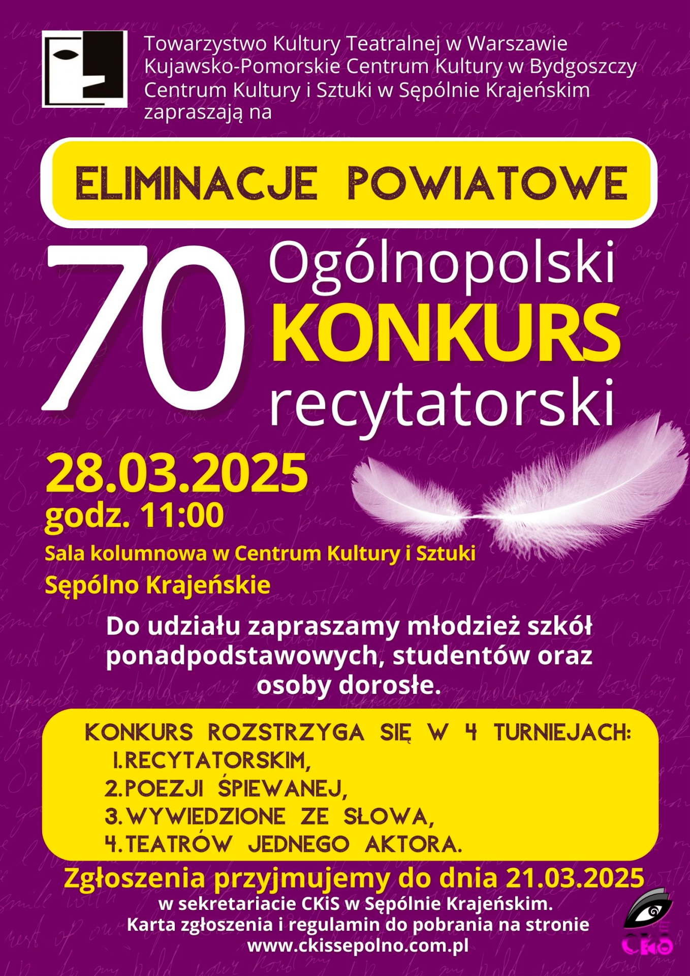 ZGŁOŚ SIĘ DO OGÓLNOPOLSKIEGO KONKURSU RECYTATORSKIEGO